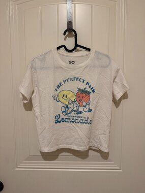 Kohl's SQ Brand Cropped Girls Graphic Shirt - The Perfect Pair - Youth XL 14/16